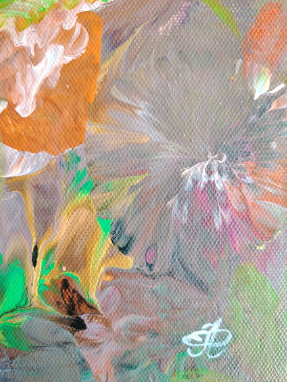 Author's painting "Radiant Lilies". Diptych.