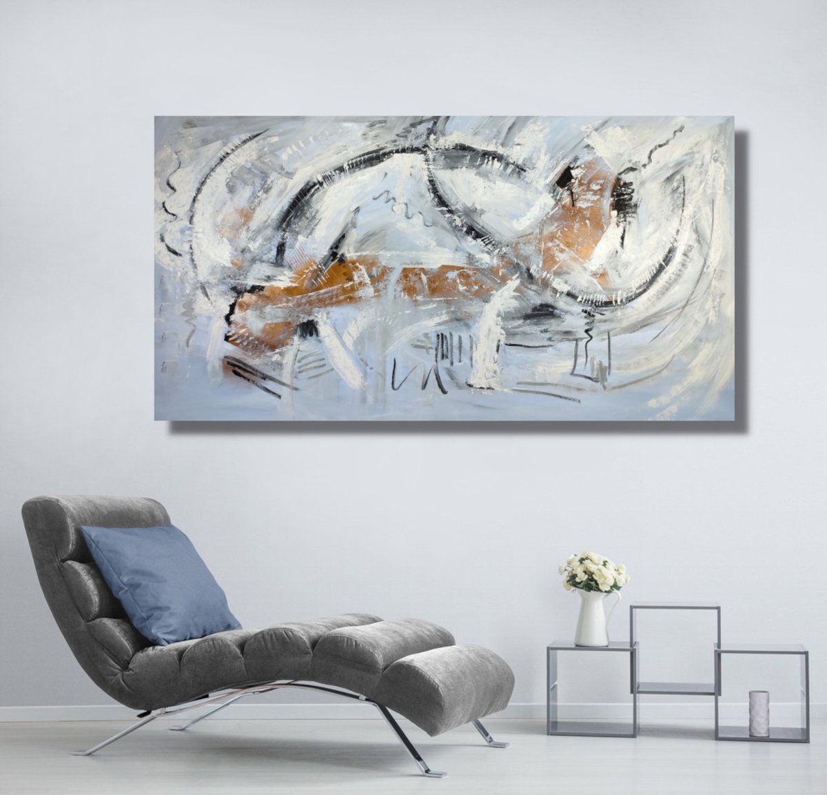 large abstract painting-xxl-200x100-large wall art canvas-cm-title-c769 by Sauro Bos