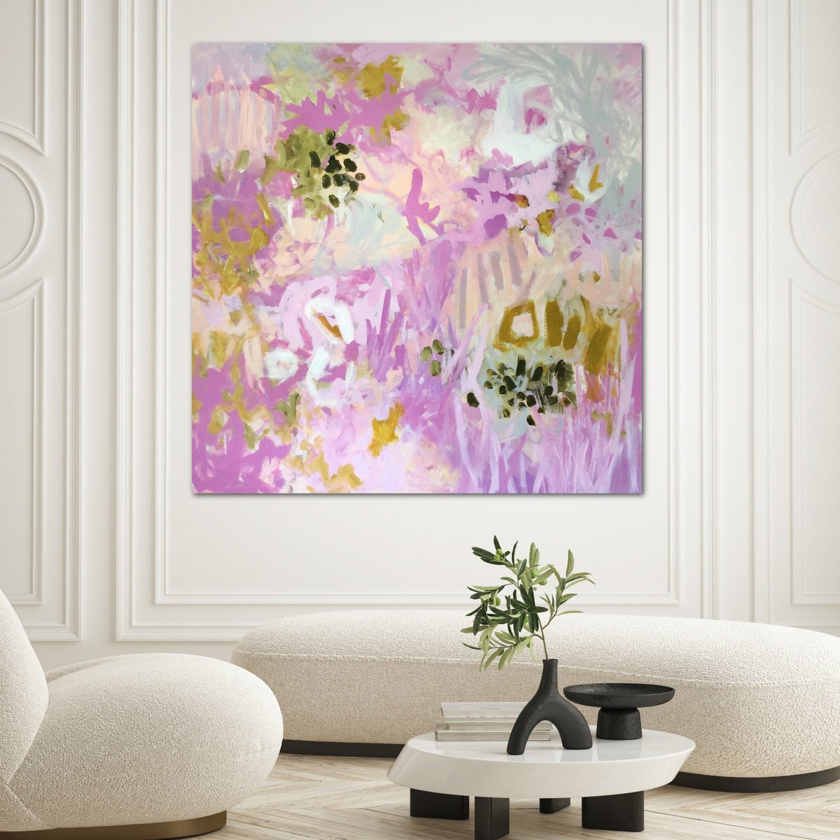 Abstract Landscape Acrylic Painting By Kylie Sams, 40 X 40", Love Always, Flora, Original Artwork