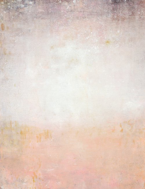 Soft Pink 220601, peach pink and white abstract color field. by Don Bishop