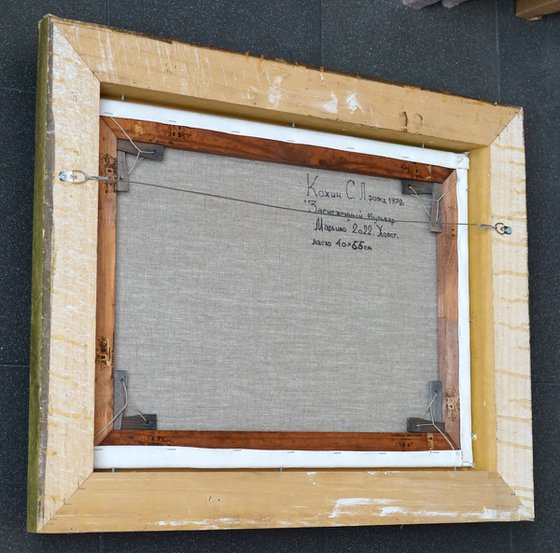 Snow-covered boulevard in Maryino