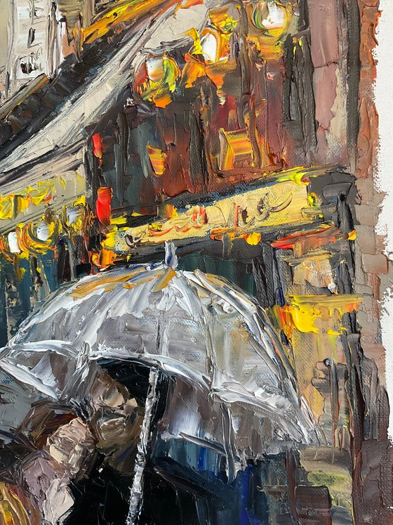 Date in Paris. Umbrella.