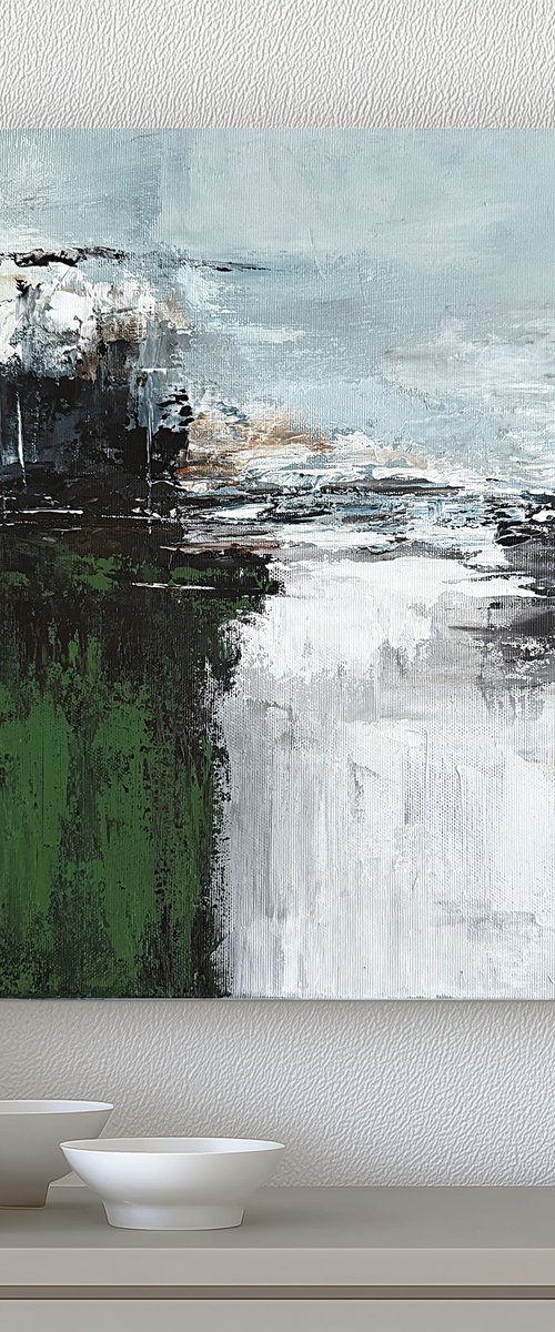 Small Square Blue-Emerald Tide Passage by Tatiana Malinovscaia