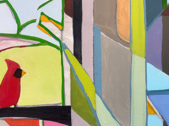 Mr. Cardinal And A Tapestry