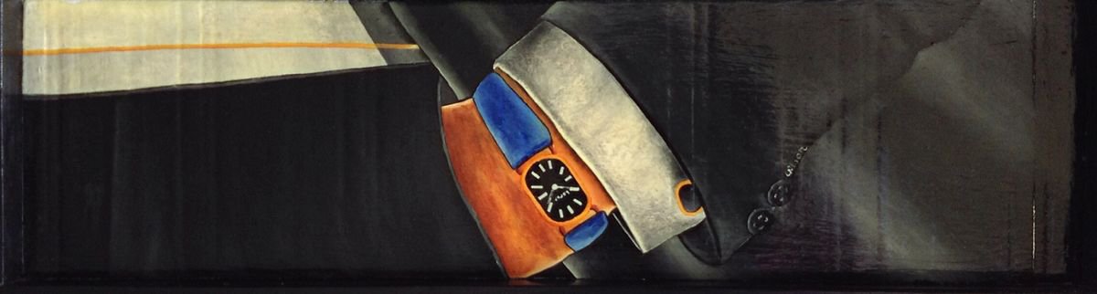 Portrait Oil Painting By Jg Wilson, 26 X 8, Watch, Original Artwork