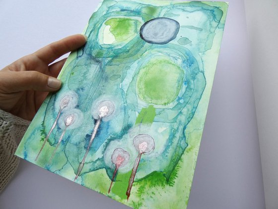 Green Spring Forest - abstract watercolor