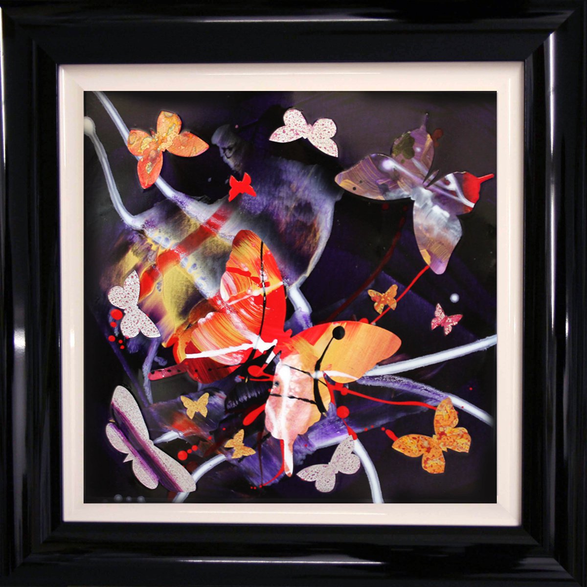BUTTERFLY COLLAGE/Every Day Angels (framed) by Paresh Nrshinga