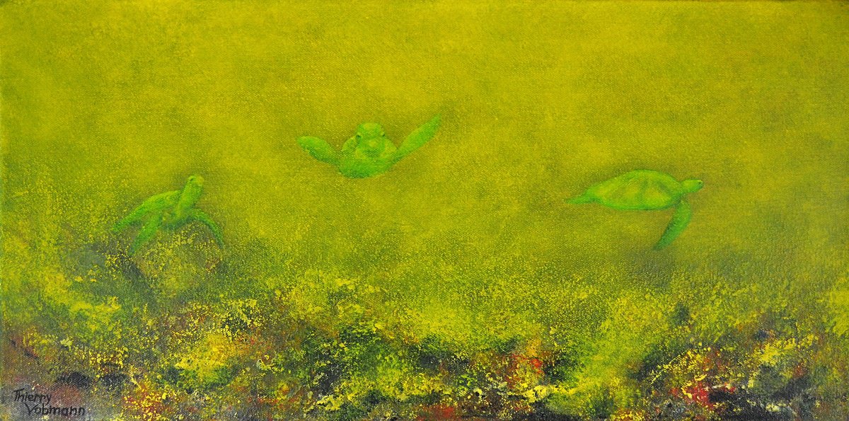 Somewhere In Paradise.60X30 Cm. By Thierry Vobmann. Abstract ., 24 X 12, Artwork For Sale On Artfinder
