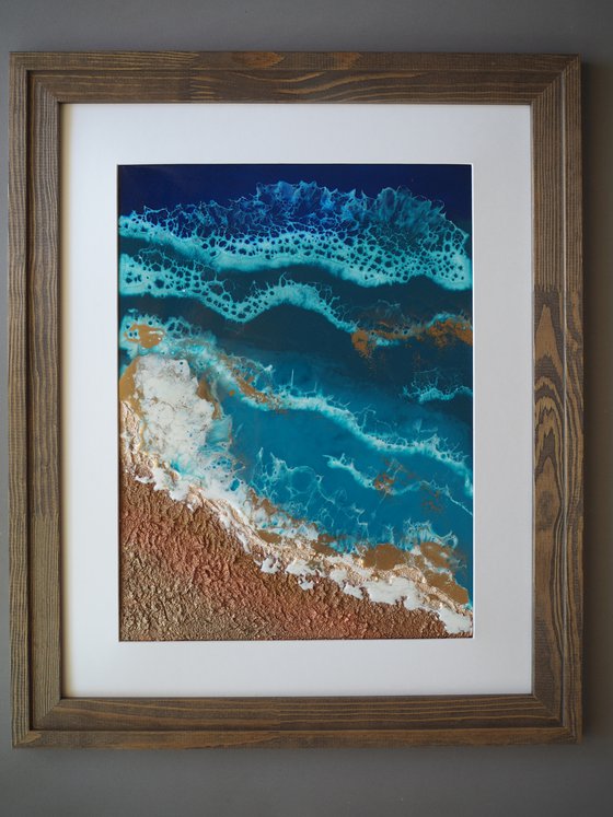 Tropical beach - original seascape epoxy resin