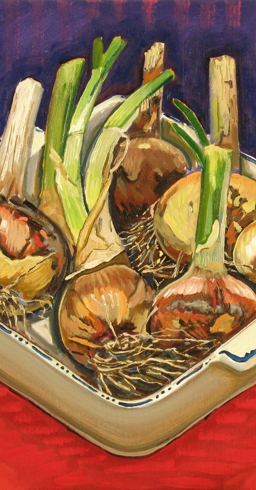 Onions in a Square Dish by Richard Gibson