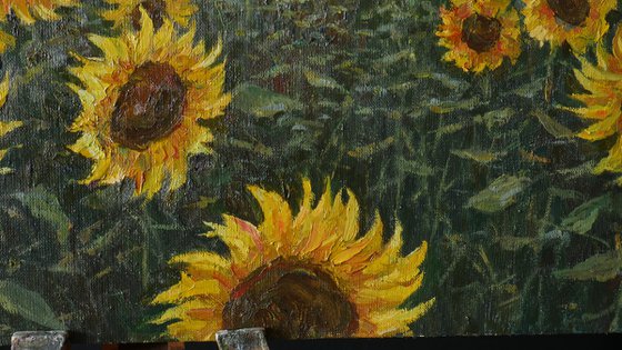 Sunflower Field - original landscape painting