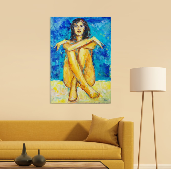 Girl on the beach-(100x70cm)