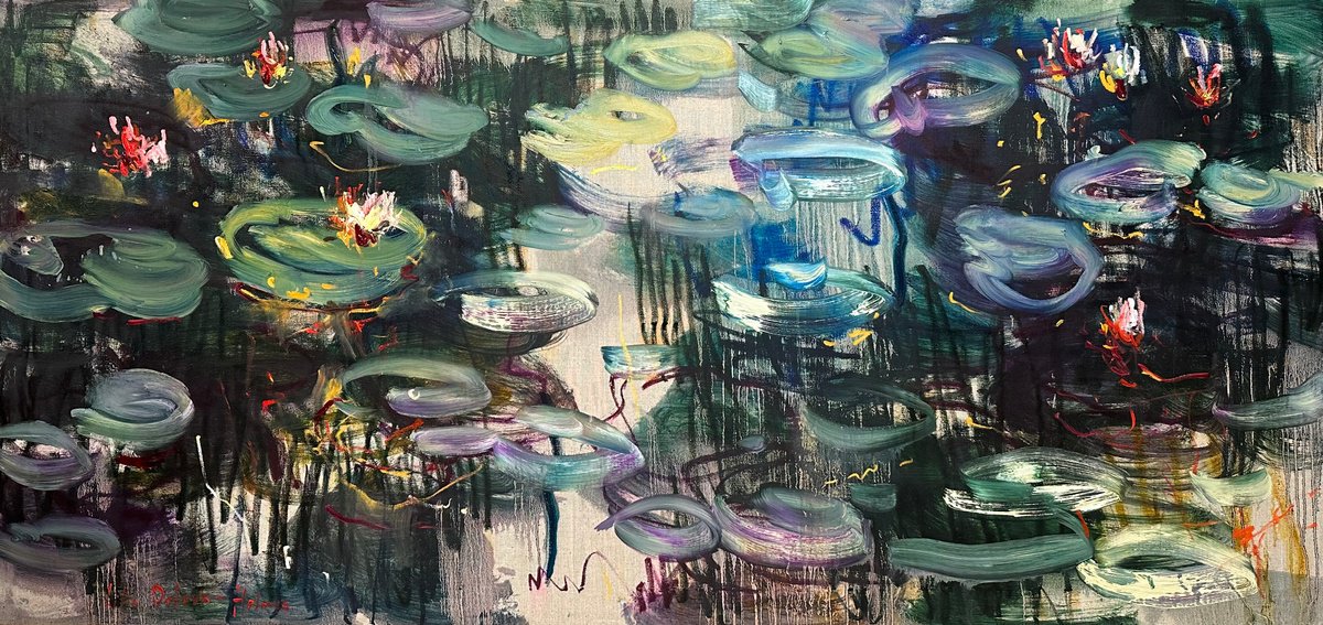 Summer pond. Evening reflections by Lilia Orlova-Holmes