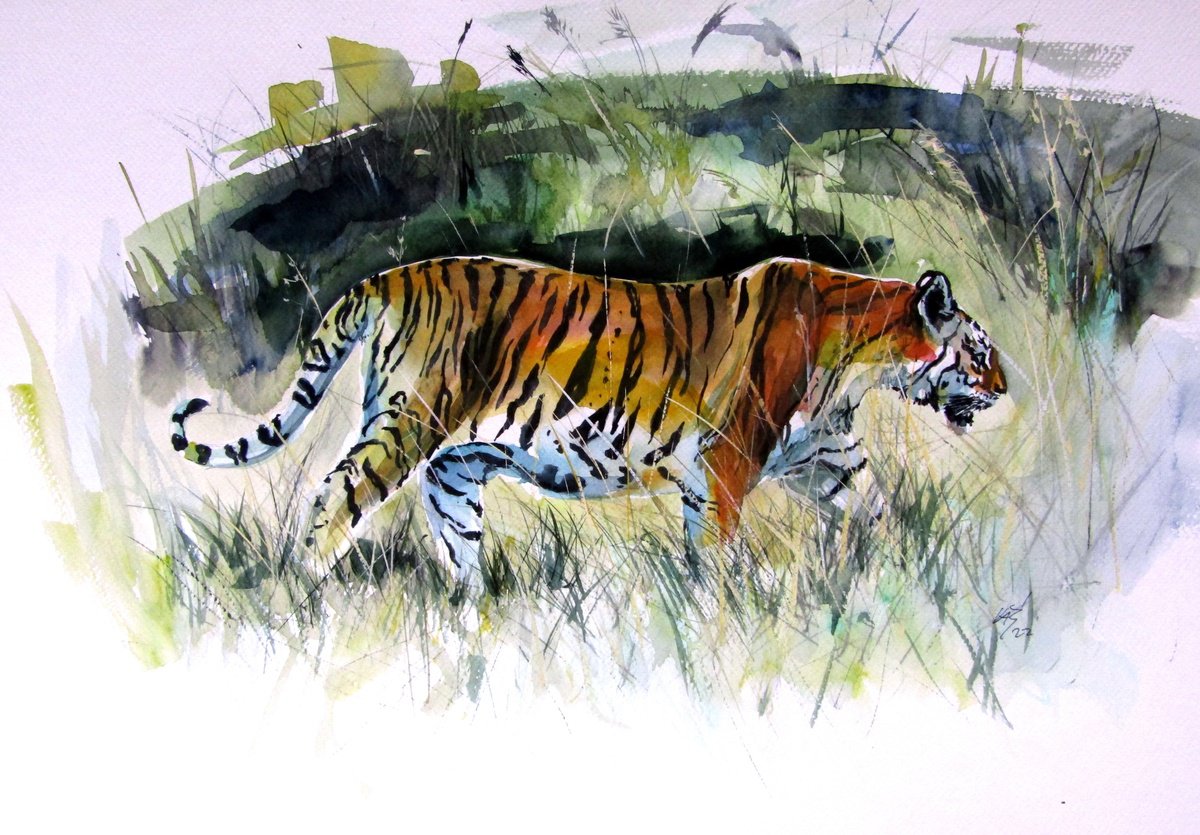 Impressionistic Watercolour , Collarwali Mataram Iii By Kovacs Anna Brigitta, 20 X 14, Artwork For Sale On Artfinder