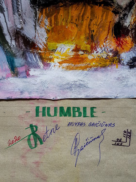 -Humble- Rich textured Abstract Expressionism style painting on canvas.