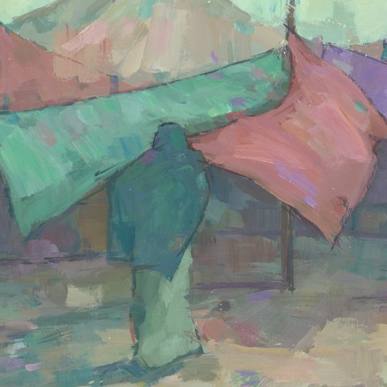 Drying Saris at Kumbh Mela