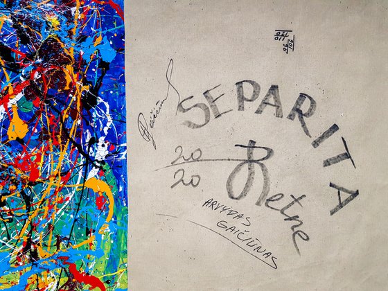 - Separita - (W)120x(H)106 cm. Style of JACKSON POLLOCK. Abstract Expressionism Painting