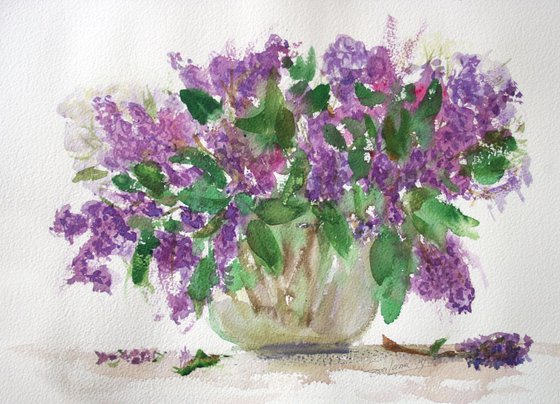 Lilac in a Vase /  ORIGINAL PAINTING