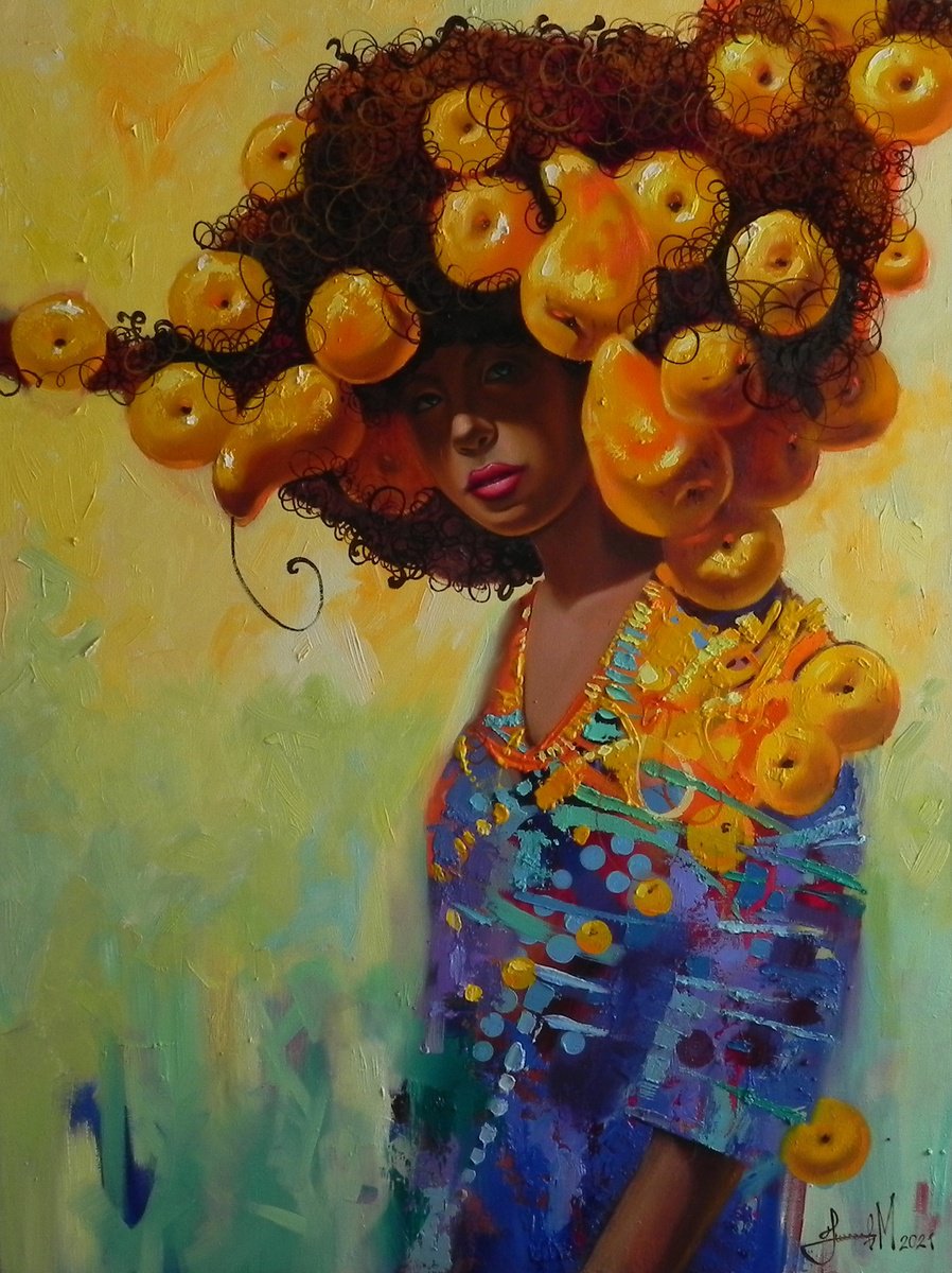 Surrealistic Portrait Oil Painting By Mykhailo Novikov, 24 X 31", "Sweet Melody", Original Artwork