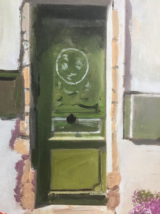 Lavender and Green Door