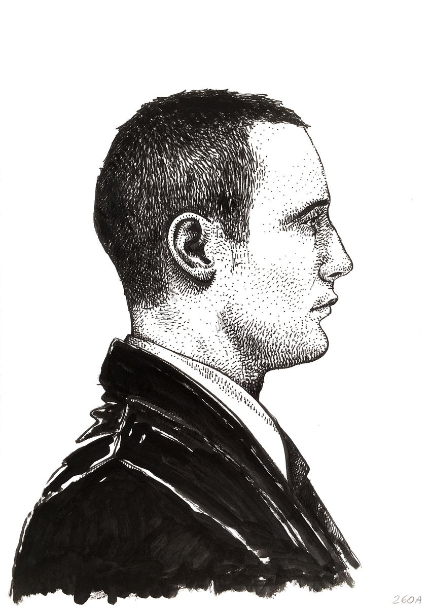 Impressionistic Portrait Ink Drawing By Dario Moschetta, 8 X 11, Portrait 260A.2020, Original Artwork