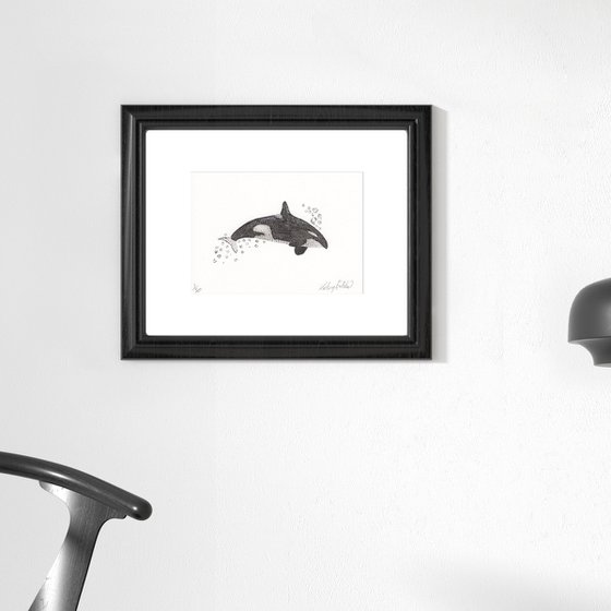 Mini Original Orca Watercolour 4.1 x 5.8 inch