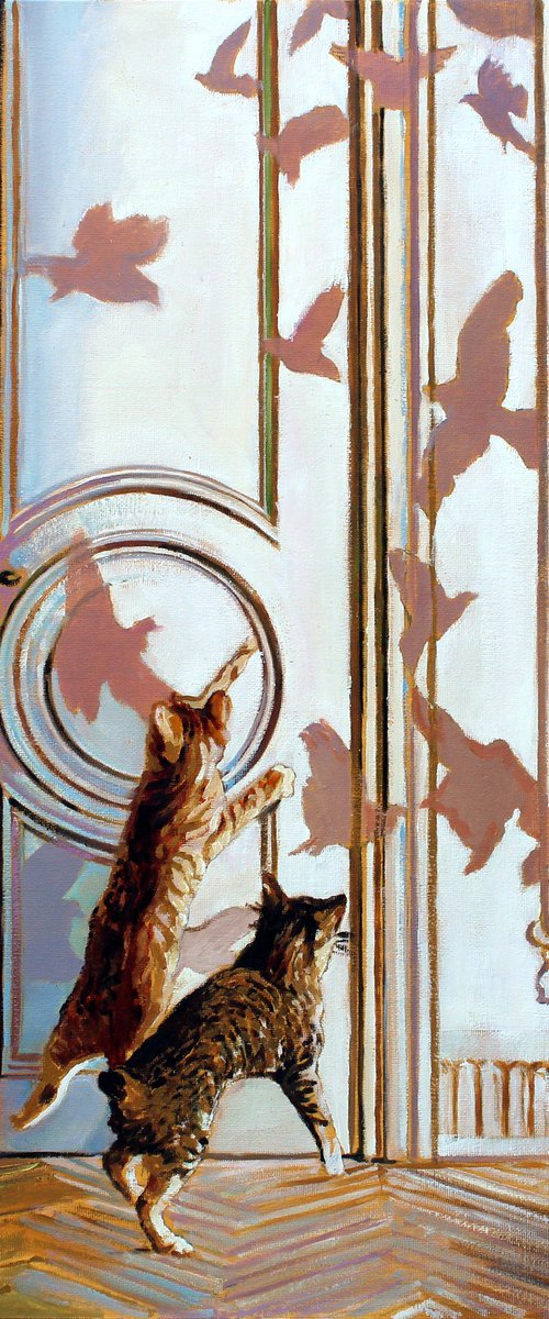 Parisian kitty’s with bird shadows by Timothy Adam Matthews