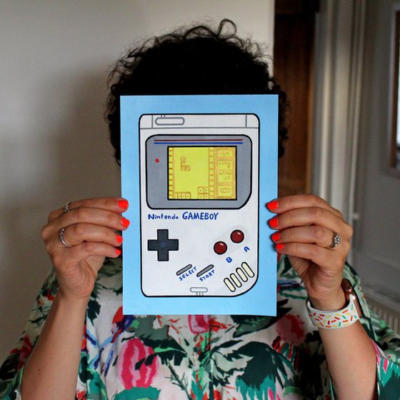 Game Boy Pop A5 Art Painting