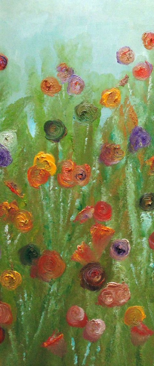 Wild Flowers Abstract by Angeles M. Pomata