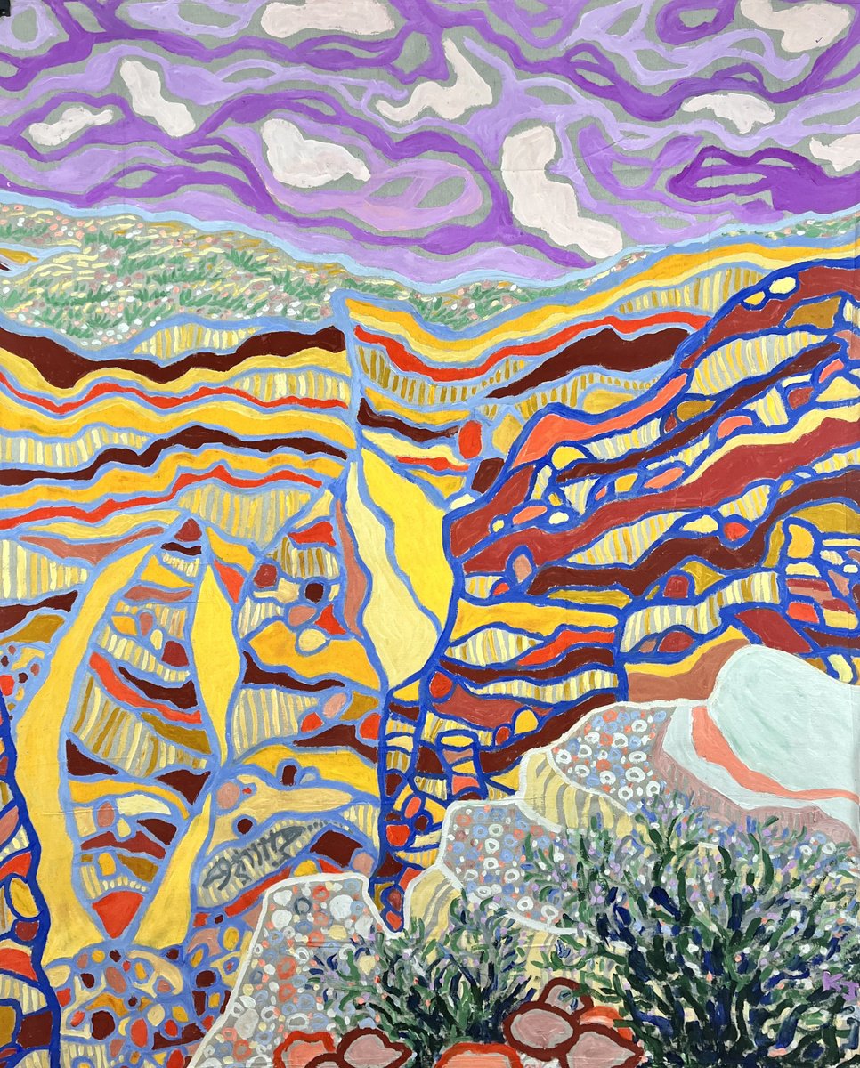 Expressive Landscape Acrylic Painting By Katie Jurkiewicz, 48 X 60", Little Colorado River Gorge, Original Artwork