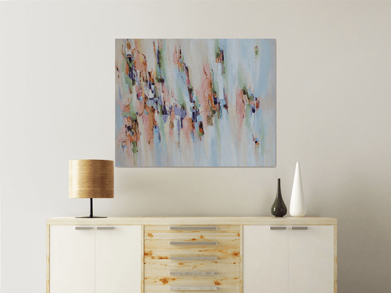 Peach and Gold Abstract