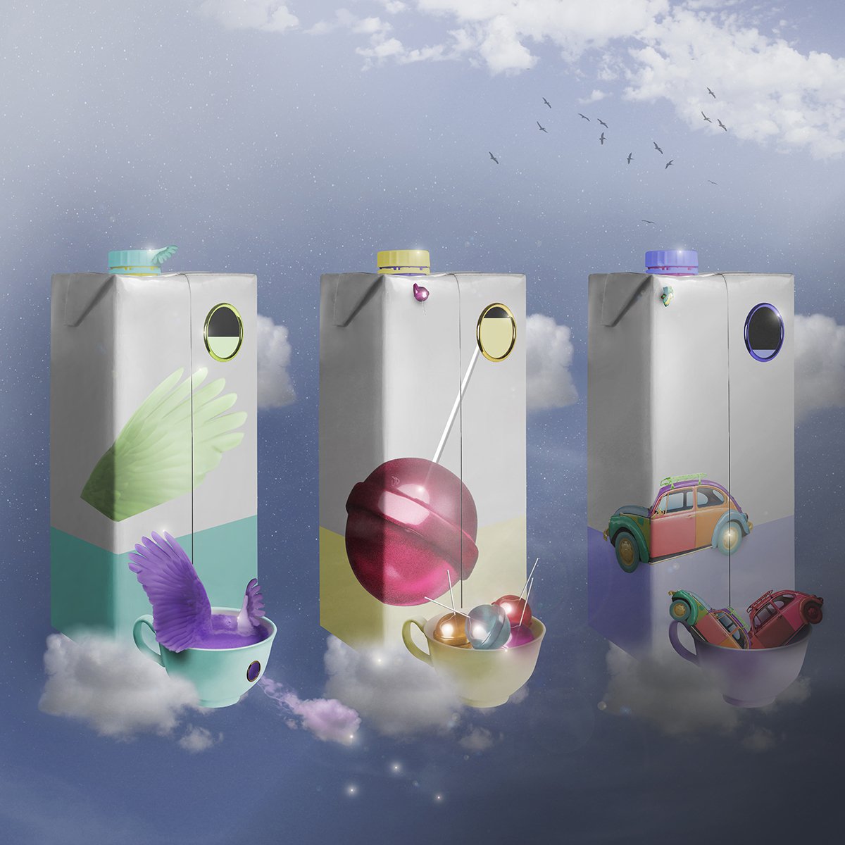 Surrealistic Still Life Print By Vanessa T Stefanova, 24 X 24", Malk, Original Artwork