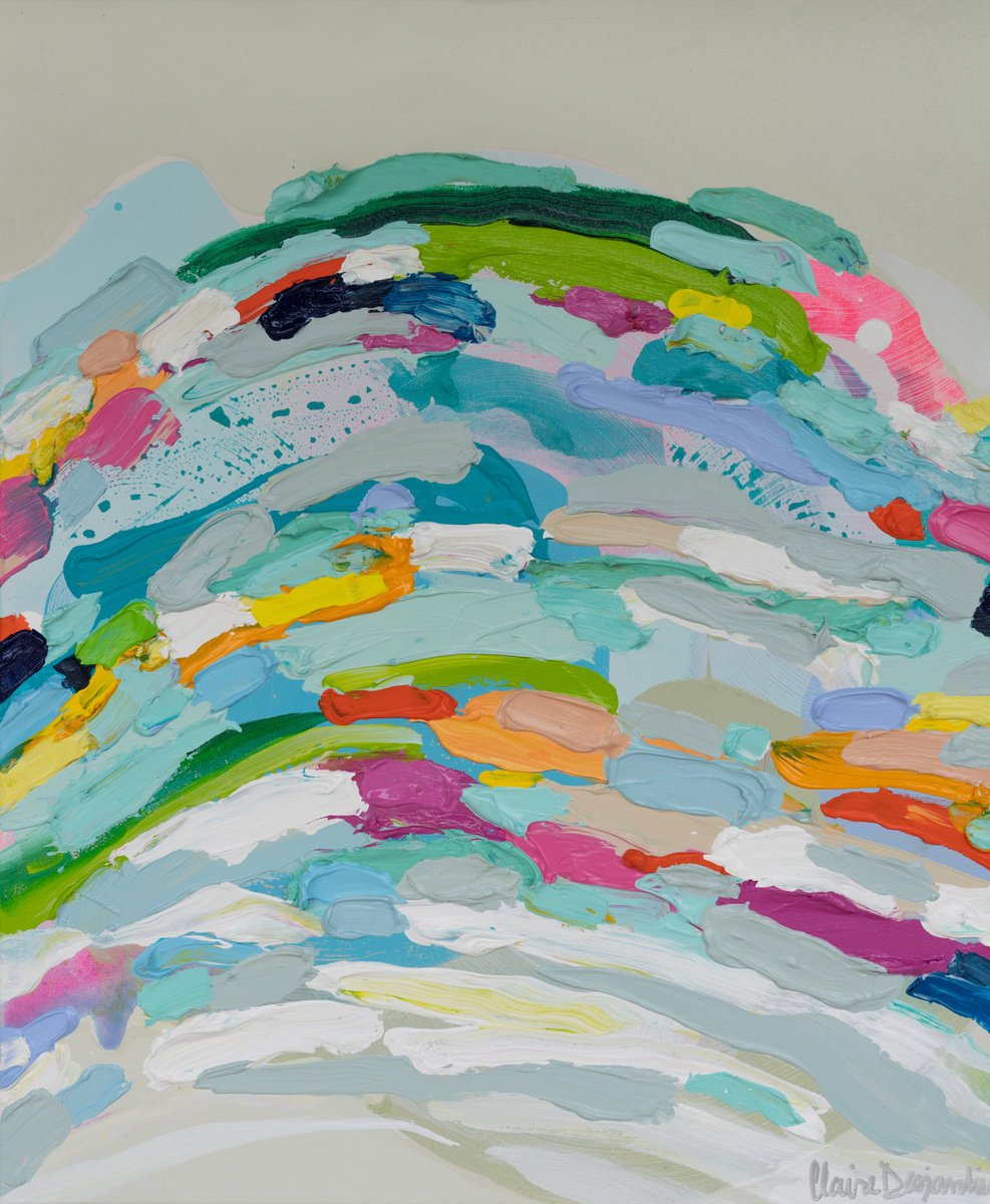 Abstract Acrylic Painting By Claire Desjardins, 20 X 24, Have A Good Time, Original Artwork