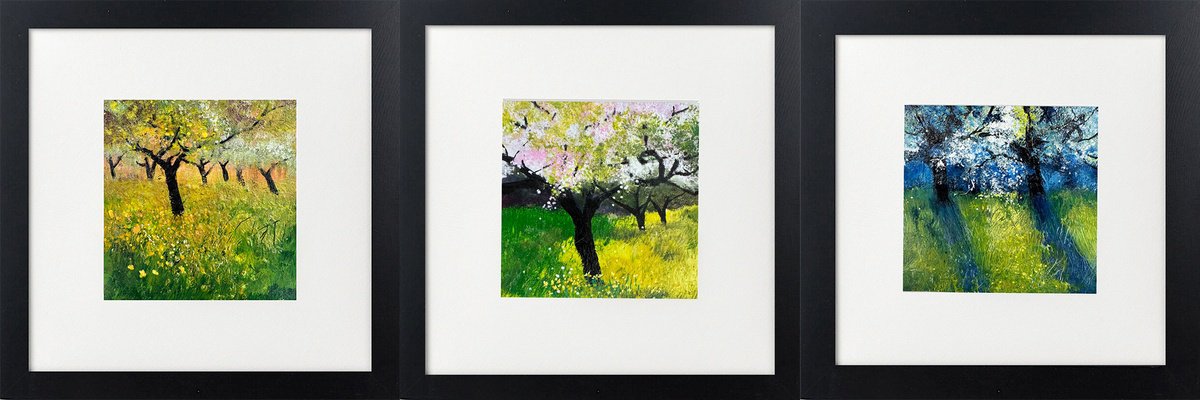 Three Spring Orchard Views By Teresa Tanner, 10 X 10, Artwork For Sale On Artfinder