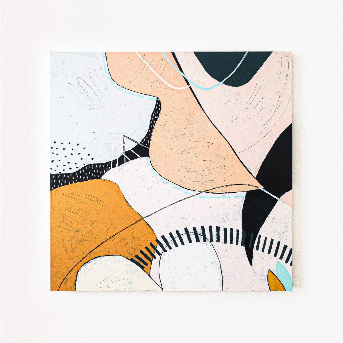 Abstract Acrylic Painting By Hyunah Kim, 30 X 30, My Day, Your Night, Original Artwork