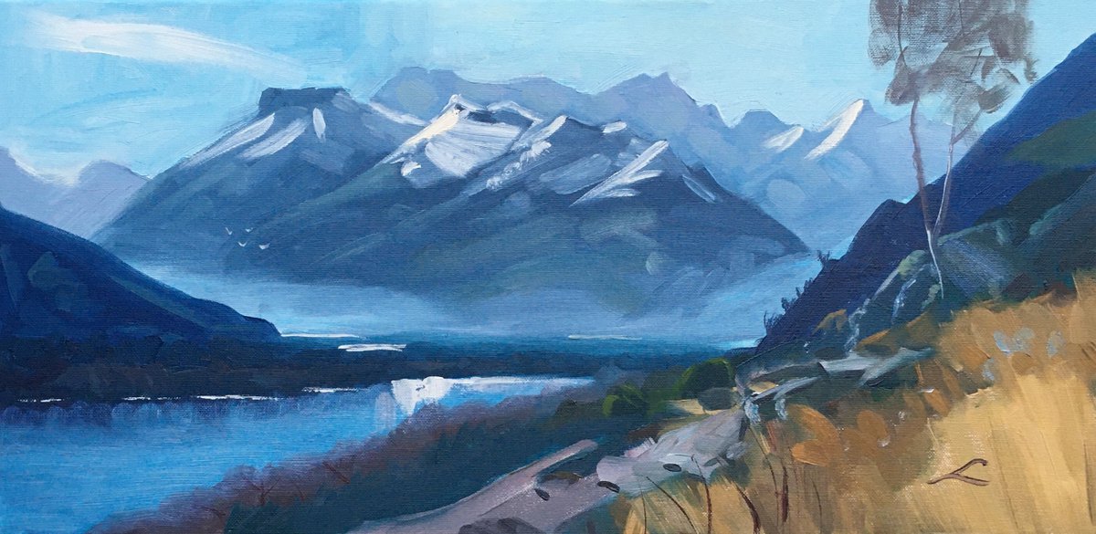 Mountain Landscape 3 By Elena Sokolova, 24 X 12, Artwork For Sale On Artfinder