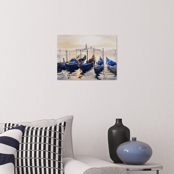 Sun-Kissed Boats of Venice