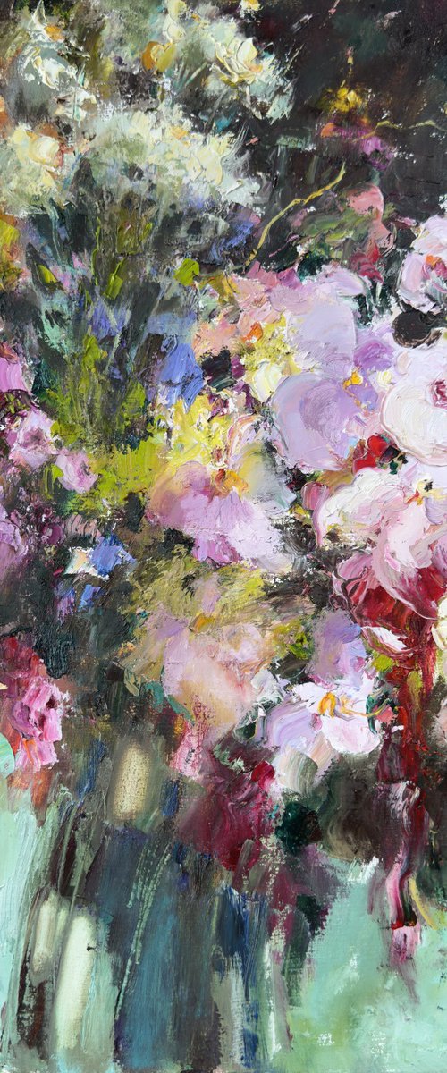 Pink evening. Abstract Flowers by Olha Laptieva