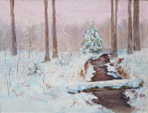 River in the winter forest by Svetlana Grishkovec-Kiisky