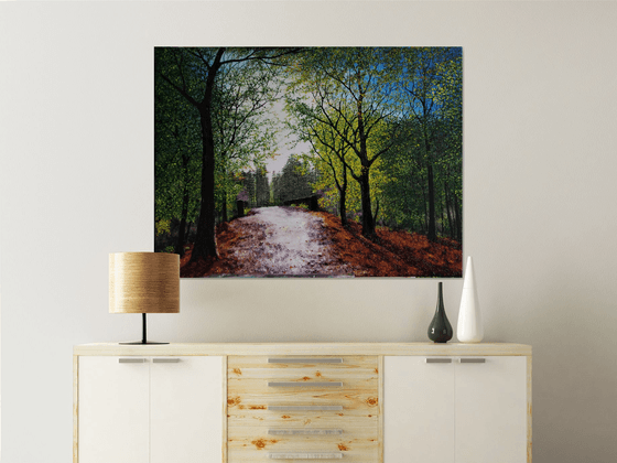 A Bridge Through Delamere Forest  92cm x 122cm