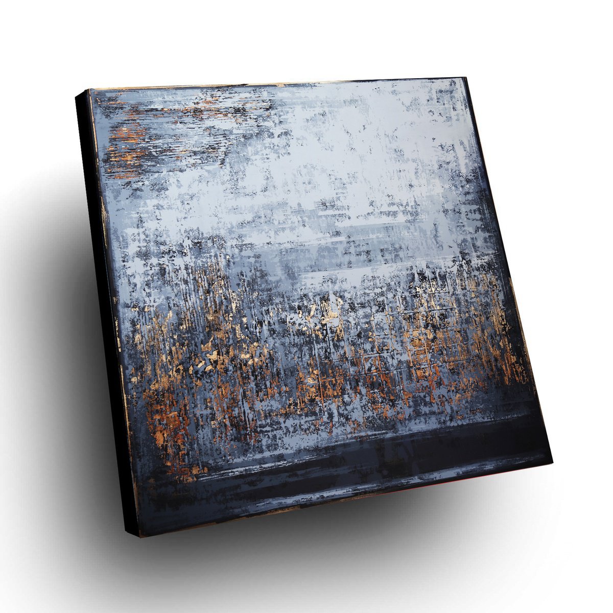 Organic Abstract Acrylic Painting By Inez Froehlich, 47 X 47, Winter Sun, Original Artwork