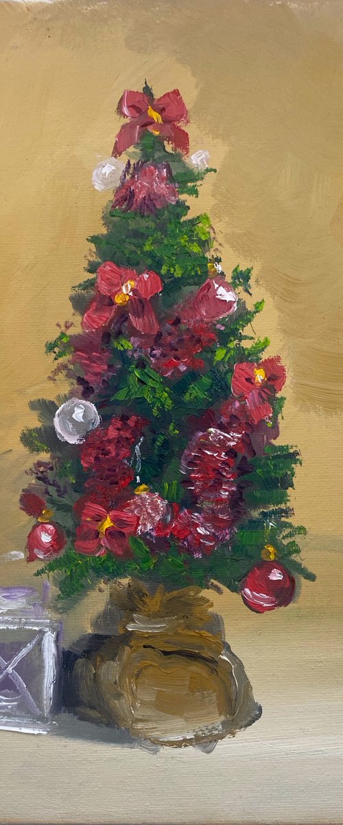 Still life with a Christmas tree by Dmitry Fedorov