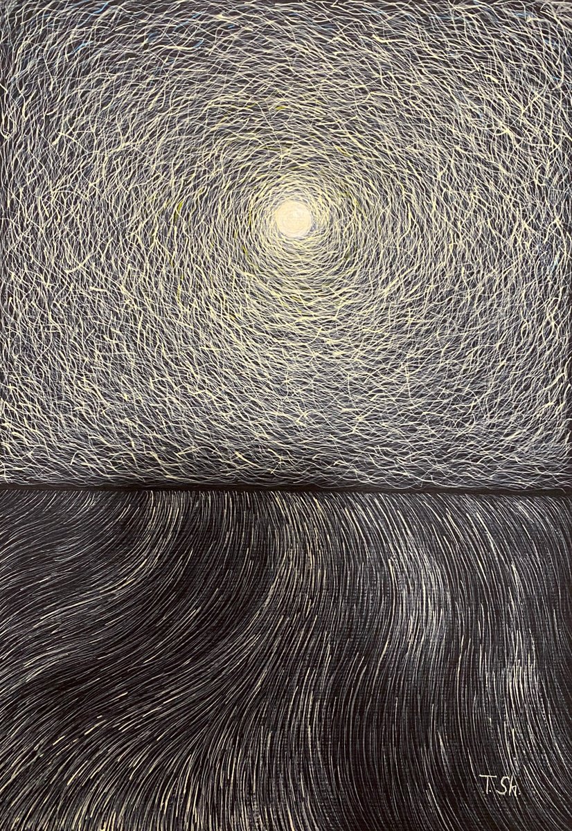 Impressionistic Landscape Acrylic Painting By Tina Shyfruk, 8 X 12", Magic Of The Night, Original Artwork