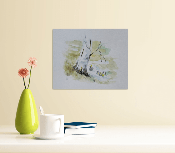 "Spring" - Landscape - Flowers - Birch Tree