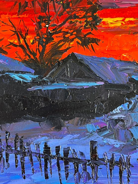 Winter Night In The Village