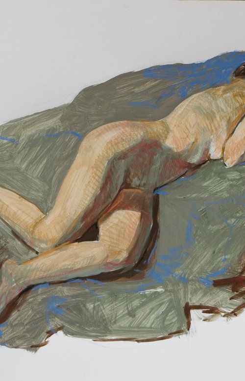 study from life model: portrait of a nude woman by Olivier Payeur