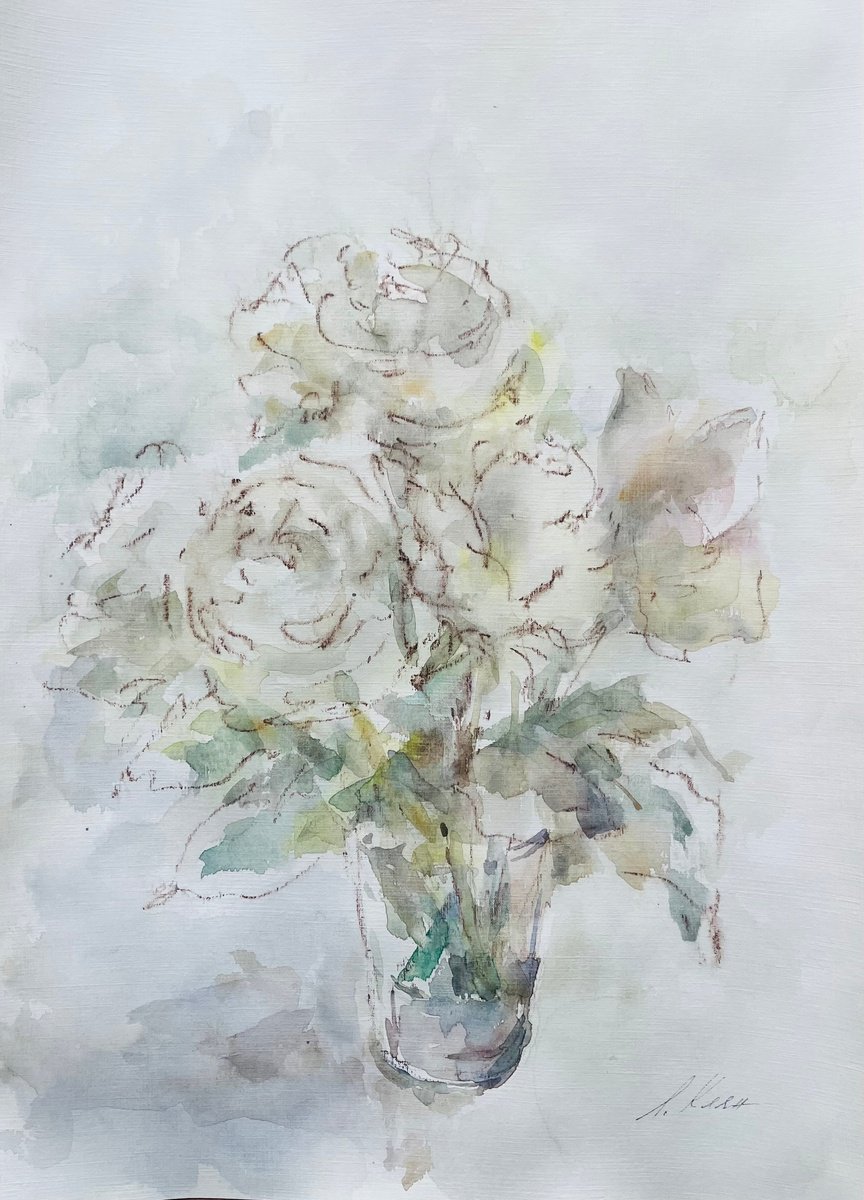 Impressionistic Botanical Painting By Elena Klyan, 12 X 16, Roses 2025, Original Artwork