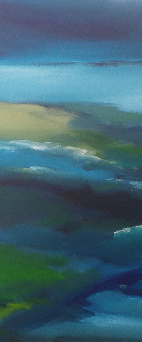 The sea touching the beach (October) by Nelly van Nieuwenhuijzen