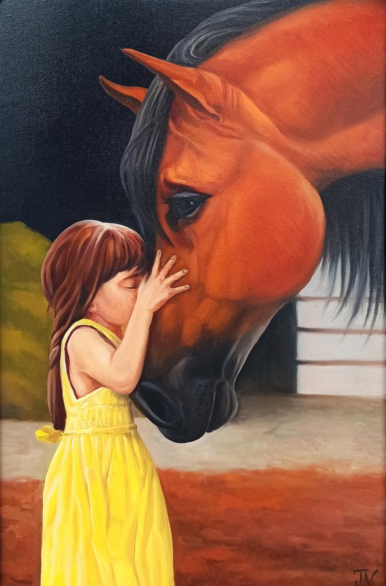 Friendship(40x60cm, oil painting, ready to hang)