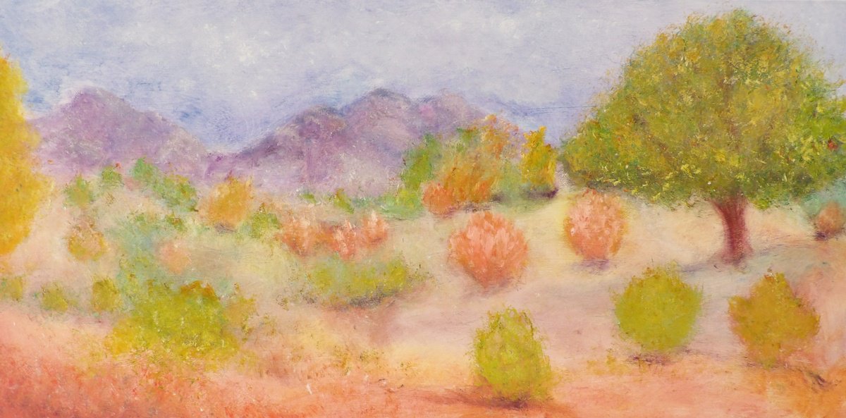 Impressionistic Landscape Oil Painting By Stacy Neasham, 48 X 24", The Red Bird, Original Artwork